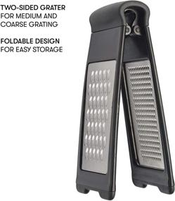 img 3 attached to 🧀 Versatile Cooking Light Grater: Ideal for Cheese, Fruits, and Veggies - Multifunctional, Foldable Zester with Medium and Coarse Options - Easy Storage, Sleek Black Design