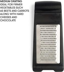 img 1 attached to 🧀 Versatile Cooking Light Grater: Ideal for Cheese, Fruits, and Veggies - Multifunctional, Foldable Zester with Medium and Coarse Options - Easy Storage, Sleek Black Design