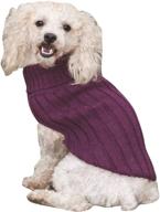 🐶 stay stylish and cozy with the fashion pet outdoor dog classic turtleneck sweater, medium, plum логотип