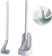 🏌️ golf toilet bowl brush and holder set - flexible silicone cleaning brush for bathroom, long handled toilet cleaner - wall mounted logo