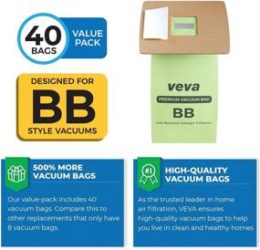 img 1 attached to VEVA 40 Pack Premium SuperVac Vacuum Bags for Handheld Models BB Work with All BB Series: BB180, BB280, BB850, BB870, BB880, BB900, BB1000, BB1100, BB1200