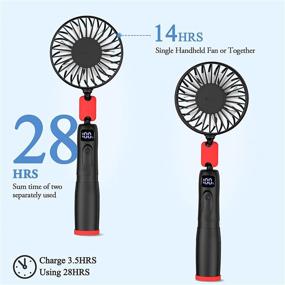 img 1 attached to 🌬️ TDONE Portable Neck Fan - Hands-Free and Personal with 2PCS Mini Fan, 4000mAh Battery, LCD, Rechargeable USB - 3 Speeds, Quiet, Wearable Neckband Fan for Outdoor Sports and Travel