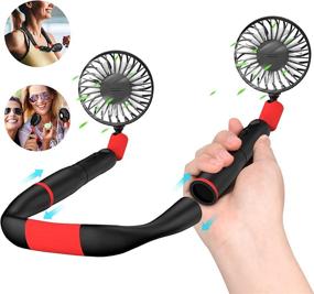 img 4 attached to 🌬️ TDONE Portable Neck Fan - Hands-Free and Personal with 2PCS Mini Fan, 4000mAh Battery, LCD, Rechargeable USB - 3 Speeds, Quiet, Wearable Neckband Fan for Outdoor Sports and Travel