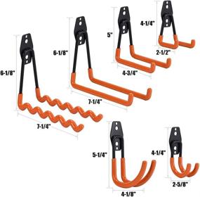 img 2 attached to 🔧 12-Pack Heavy Duty Garage Storage Hooks Hanger - Anti-Slip Wall Mount Utility Double Hooks for Ladders, Bikes, Hoses, and More Equipment - Garage Organizer Tool Storage by Home Master Hardware