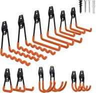 🔧 12-pack heavy duty garage storage hooks hanger - anti-slip wall mount utility double hooks for ladders, bikes, hoses, and more equipment - garage organizer tool storage by home master hardware logo