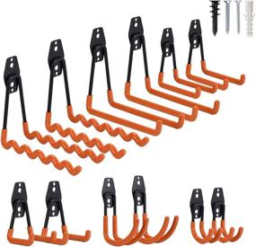 img 4 attached to 🔧 12-Pack Heavy Duty Garage Storage Hooks Hanger - Anti-Slip Wall Mount Utility Double Hooks for Ladders, Bikes, Hoses, and More Equipment - Garage Organizer Tool Storage by Home Master Hardware