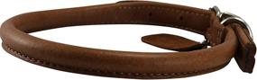 img 1 attached to Genuine Leather Rolled Dog Collar for Long Hair Dogs and Puppies - Neck Size: 13-16 Inches