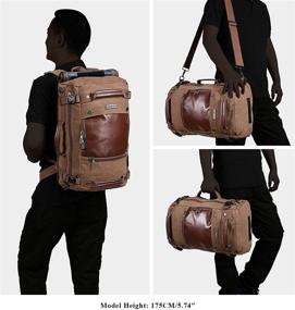 img 2 attached to WITZMAN Canvas Backpack Travel Rucksack Backpack Vintage Duffel Bag Laptop Bag Casual Daypack A2020 (Brown)