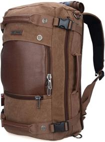 img 4 attached to WITZMAN Canvas Backpack Travel Rucksack Backpack Vintage Duffel Bag Laptop Bag Casual Daypack A2020 (Brown)