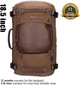 img 3 attached to WITZMAN Canvas Backpack Travel Rucksack Backpack Vintage Duffel Bag Laptop Bag Casual Daypack A2020 (Brown)