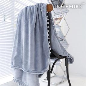 img 1 attached to 🛋️ Dolvmire Soft Blanket: Cozy Fleece Throw for Couch, Sofa, and Bed - Lightweight Plush Grey Blanket 60"x80