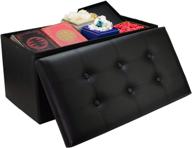 🪑 30-inch foldable pleather ottoman bench: stylish house storage and organization solution (artificial leather) logo