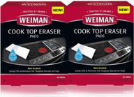 🔥 weiman cooktop eraser pads - 2 pack - non-scratch - effortlessly lift, wipe, and remove stubborn burned-on food residue - 20 pads logo