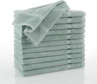 🏨 martex commercial premium 12 piece hand towel set - professional grade, hotel quality aqua towels for home, business, shower, tub, gym, pool, golf, salon - absorbent & machine washable logo