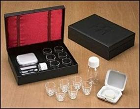 img 1 attached to 📦 Portable Cross Detail Faux Leather Box 6 Cup Communion Set: Ideal Travel Companion for Ministers and a Thoughtful Gift