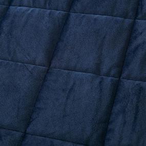 img 1 attached to 🍃 YnM Leaf/Navy Flannel Duvet Cover for 60x80 Weighted Blankets