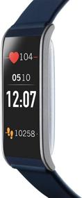 img 2 attached to Stay Fit and Connected with MYKRONOZ ZeFit4 HR Fitness Activity Tracker: Heart Rate Monitoring, Color Touchscreen & Smart Notifications - Blue/Silver