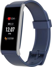 img 4 attached to Stay Fit and Connected with MYKRONOZ ZeFit4 HR Fitness Activity Tracker: Heart Rate Monitoring, Color Touchscreen & Smart Notifications - Blue/Silver