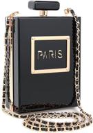 👜 wjcd classic acrylic paris perfume shaped black bag purses clutch evening bags vintage banquet handbag for women logo