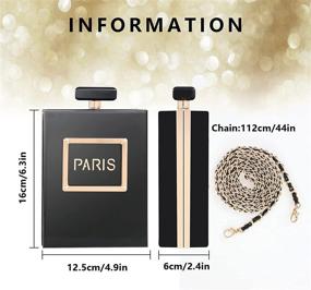 img 3 attached to 👜 WJCD Классическая акриловая сумка черного цвета в форме парижского парфюма с цветком, винтажная сумка-клатч вечерняя сумочка для женщин на банкете.