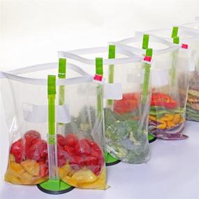 img 1 attached to 🔌 Jokari Adjustable Baggy Rack Stand 2 Pack - Hassle-free Hands-free Pouring Solution! Easily Prop Open Plastic Ziploc Freezer Storage Bags for No-mess Leftovers, Snacks, and Meal Prep Ingredients