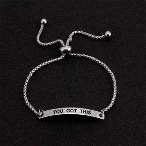 img 3 attached to 💪 Sousyokyosam You Got This: Empowering Thin Bangle Bracelet for Women & Teen Girls, Inspiring Positive Messages