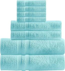img 1 attached to 🛁 Premium 8-Piece Towel Set with 2 Oversized Bath Towels, 2 Hand Towels, 4 Washcloths - Enhanced Absorbency and Unparalleled Softness with Ringspun Cotton