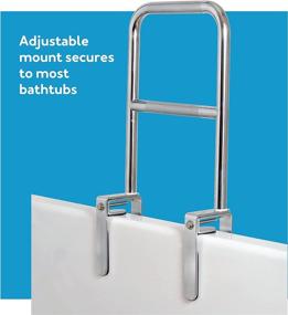 img 2 attached to 🛀 Carex Dual Level Bathtub Rail with Chrome Finish - Safety Bar for Seniors and Handicap - Easy Installation for Assistance Getting In and Out of Tub