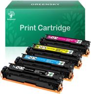 🖨️ greensky 128a toner cartridge replacement set - ce320a ce321a ce322a ce323a, compatible with hp color cp1525n cp1525nw cm1415fn cm1415fnw printer (4-pack) logo