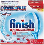 💪 highly effective finish powerball tabs dishwasher detergent with power and free formula - 27 count logo