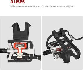 img 3 attached to 🚴 JOROTO Spin/MTB/Indoor Bike Pedals for Shimano SPD System with Toe Cages | Compatible with Peloton 9/16" | Truly Sealed Bearing Spindle | Updated Cleats