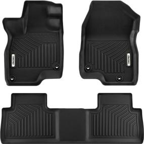 img 4 attached to 🧼 oEdRo Floor Mats: Custom Fit TPE All-Weather Guards for 2019-2022 Acura RDX Models