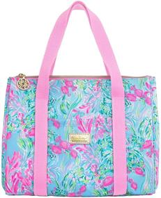 img 3 attached to Термоизолированный большой ланч-холодильник Lilly Pulitzer для женщин с карманом для хранения, плечевыми ремнями и лучшими пожеланиями с рыбками.