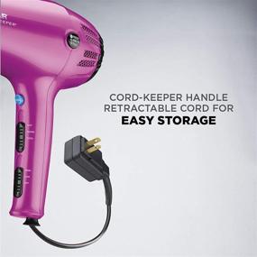 img 3 attached to 💖 Conair 1875 Watt Cord-Keeper Hair Dryer in Pretty Pink - Powerful and Convenient!
