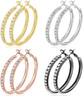 cocadant 18k gold plated cubic zirconia hoop earrings - stylish, hypoallergenic accessories for women and girls logo