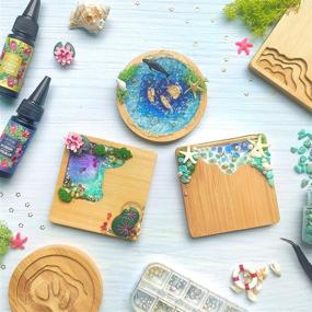 img 1 attached to 🌊 River Edge Wood Coaster Set: Cast with Epoxy Resin in Craft Kit (5-Count)