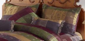 img 1 attached to Chezmoi Collection 7-Piece Multi Color Gitano Jacquard Patchwork Comforter Set - King Size Bedding: Vibrant and Luxurious Bedding for a King-Sized Dream!