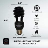 sleeklighting 13w spiral cfl black fluorescent disco party lightbulb - blacklight glow in the dark bulb with medium base, ul approved - pack of 2 логотип