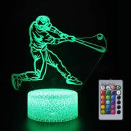 🎾 baseball 3d illusion lamp for kids - 16 color changing acrylic led night light for boys on birthdays or holidays logo