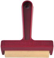 🖌️ speedball pop-in soft rubber brayer - 4 inches: roller with burgundy comfort grip handle for effortless printmaking logo