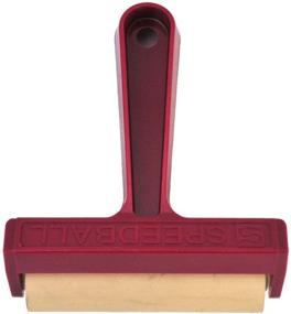 img 1 attached to 🖌️ Speedball Pop-In Soft Rubber Brayer - 4 Inches: Roller with Burgundy Comfort Grip Handle for Effortless Printmaking