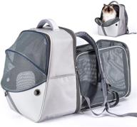 uiter pet carrier backpack: expandable, breathable mesh cat backpack for small cats and dogs - ideal for travel, camping, and outdoor adventures logo
