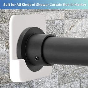 img 2 attached to Shower Curtain Rod Tension Holder with Adhesive Backing - 2 Pack (Shower Curtain Rod Not Included)