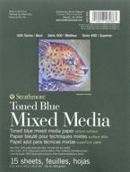 📔 strathmore 400 series toned blue mixed media pad - 6x8 glue bound, 15 sheets per pad logo