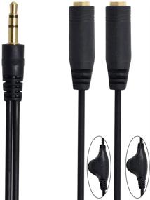 img 1 attached to 🎧 CY 3.5mm Stereo Male to Dual 3.5mm Female Audio Headphone Y Splitter Cable with Adjustable Volume Control Switch