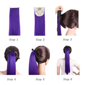 img 1 attached to MapofBeauty Красивые прямые накладные волосы ponytail