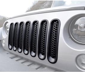 img 1 attached to Matte Black Grille Inserts for American 4wheel Jeep Wrangler JK - Enhance the Look of 2007-2015 Jeep Wrangler Accessories JK JKU & Unlimited Rubicon Sahara Sports