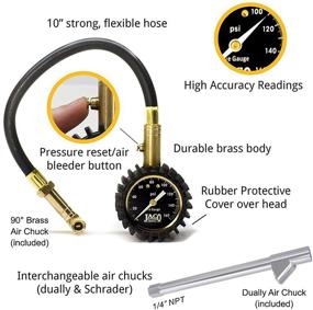 img 3 attached to 🔧 Accurate and Reliable JACO EliteProPlus Tire Pressure Gauge - 160 PSI with Dually Air Chuck