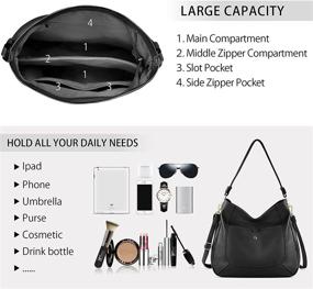 img 3 attached to Handbags Leather Shoulder Crossbody Multi Pockets Women's Handbags & Wallets