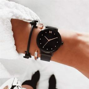 img 1 attached to ⌚ Стильные часы MVMT DOT для женщин: круглый корпус 36 мм из нержавеющей стали с сетчатым браслетом, аналоговый минималистичный дизайн